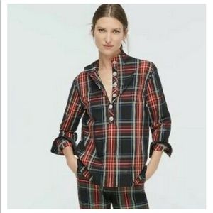 J. Crew Tartan Plaid popover top